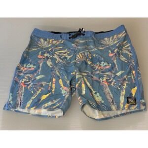 Quick Dry Board Shorts Mirage  Mason Swimwear Swimsuit Size 40 Blue Tropical